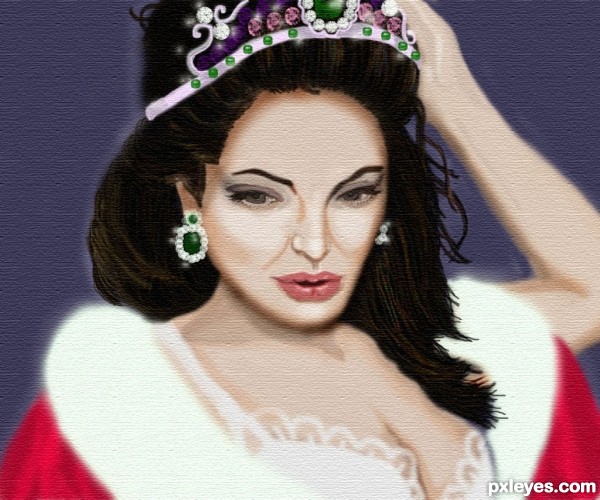 Creation of Angelina Jolie as Beauty Queen: Final Result