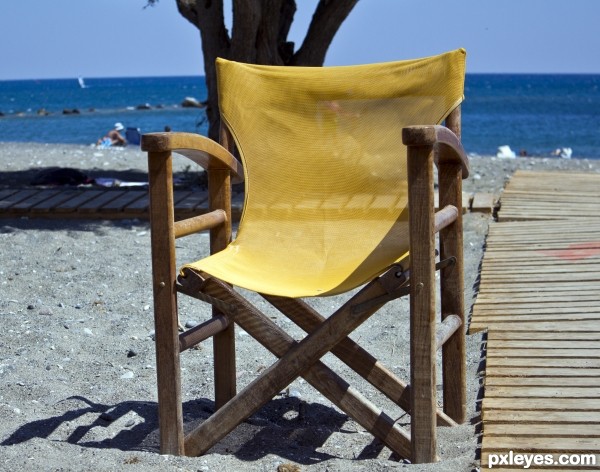 Lonely chair by the sea