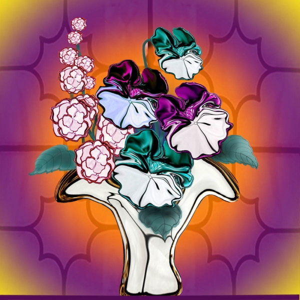 Creation of Pansy Bouquet: Step 8