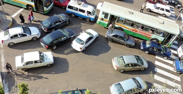 Chaos on the Cairo roads