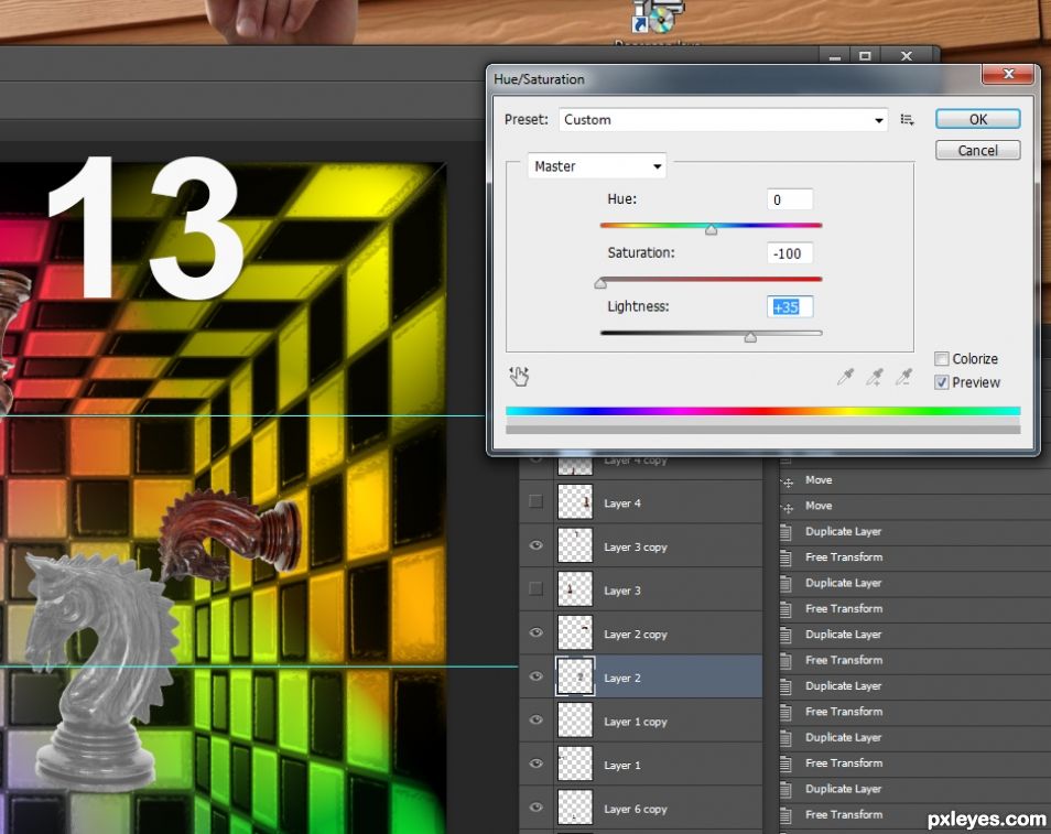 Creation of The colorful chessbox: Step 13