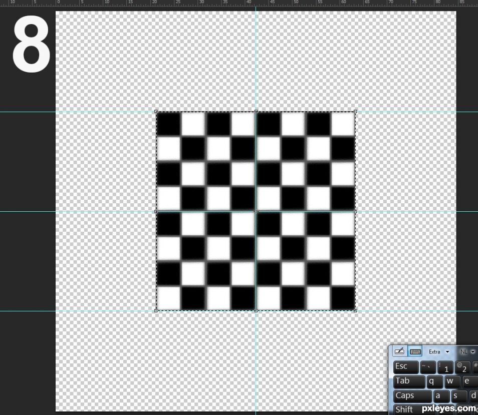 Creation of The colorful chessbox: Step 8