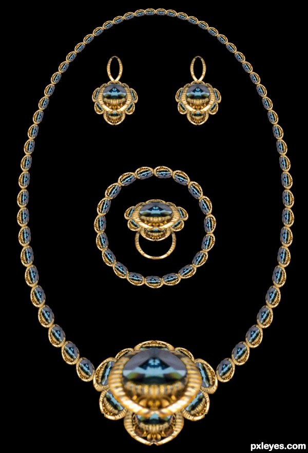 Creation of one set of jewelry: Step 10