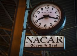 At the train station