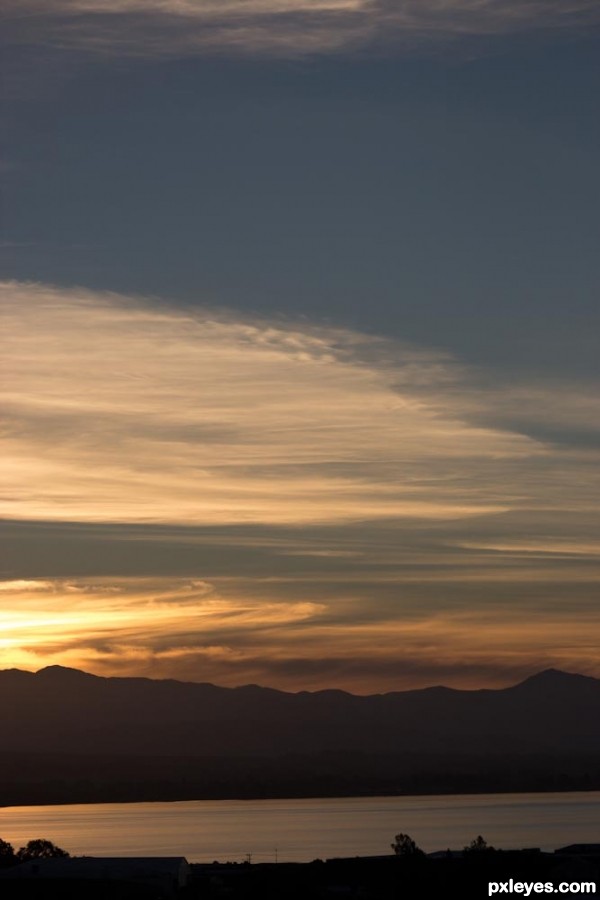 Creation of The sun has almost gone: Step 1