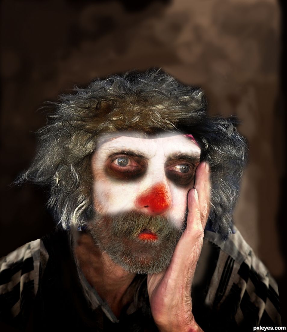Creation of Portrait Of An Old Clown: Step 2