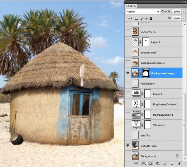 Creation of Living on giant coconuts...: Step 3