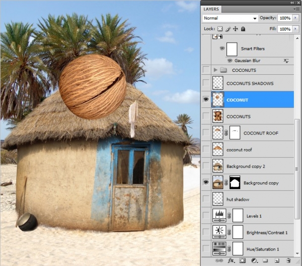 Creation of Living on giant coconuts...: Step 4
