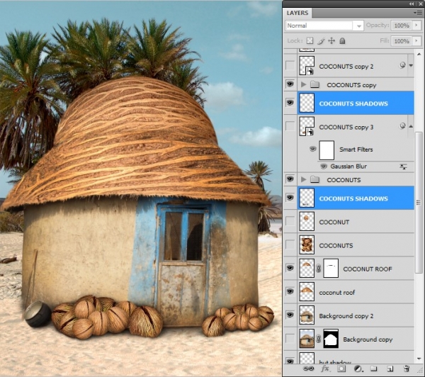 Creation of Living on giant coconuts...: Step 11