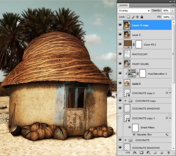 Creation of Living on giant coconuts...: Step 16
