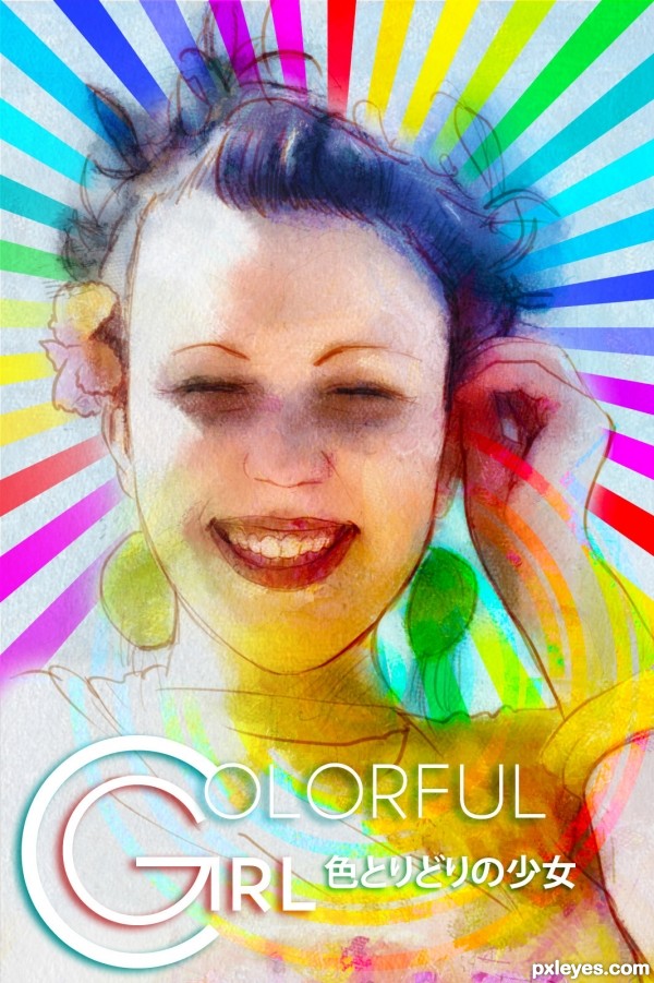 Colorful Girl Photoshopainting