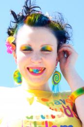 colorful girl smiling