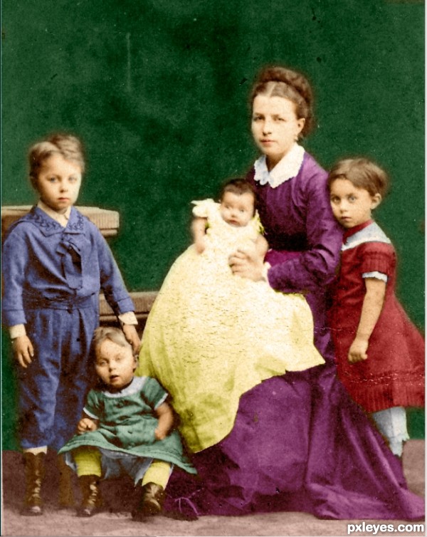 Creation of Old family photo: Step 5