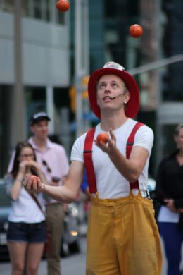 Juggling Fireman busker