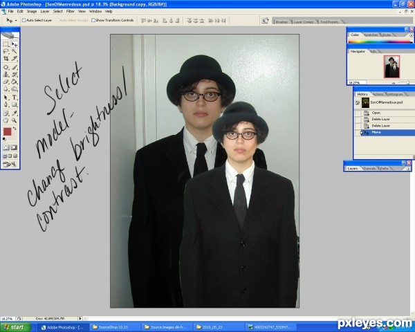Creation of in the spirit of Magritte: Step 1