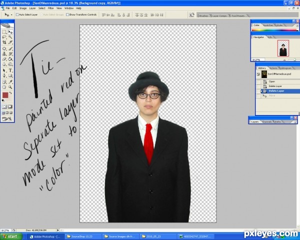 Creation of in the spirit of Magritte: Step 2