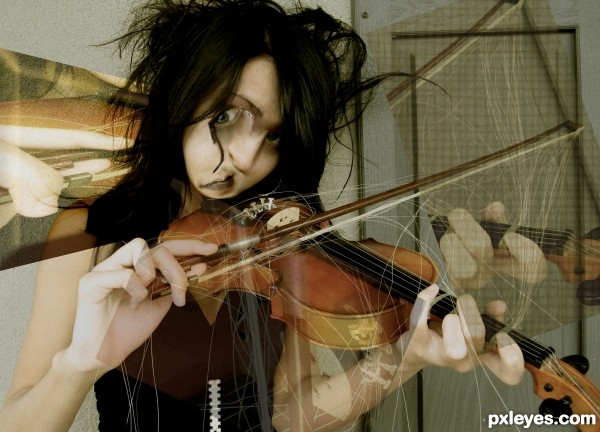 Creation of Girl with Violin: Step 3