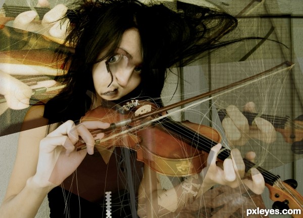 Creation of Girl with Violin: Step 4