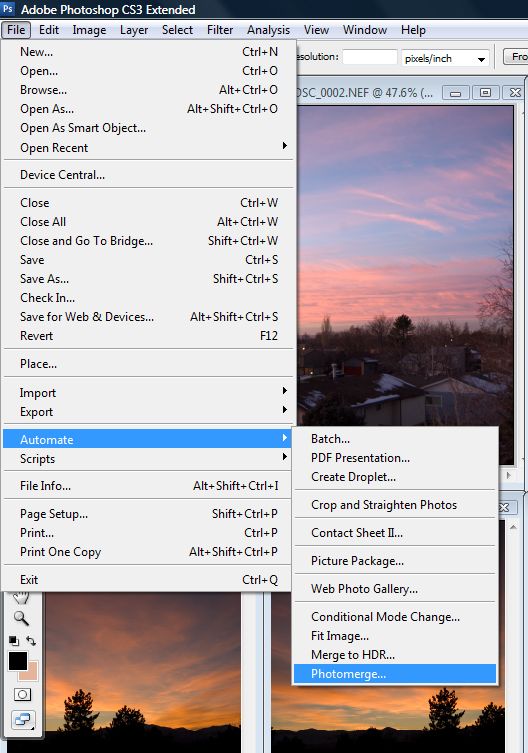 Creation of Psychedelic Sunset: Step 2