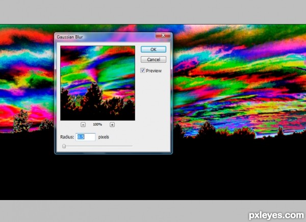 Creation of Psychedelic Sunset: Step 11