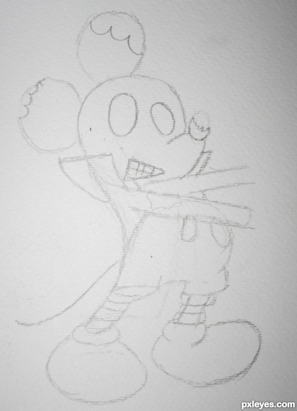 Creation of Mickey as a zombie!: Step 1