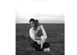 dad and daughter in field