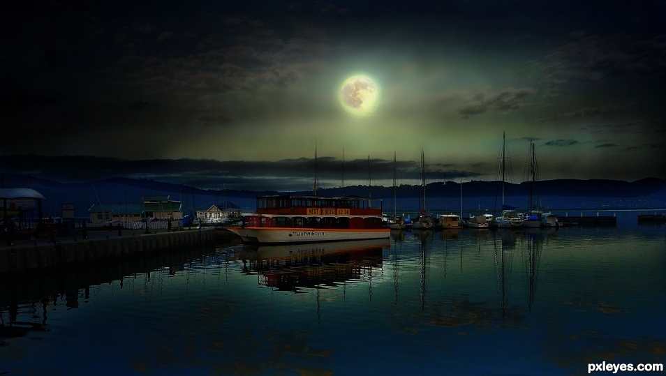 Full Moon over Dark Harbor