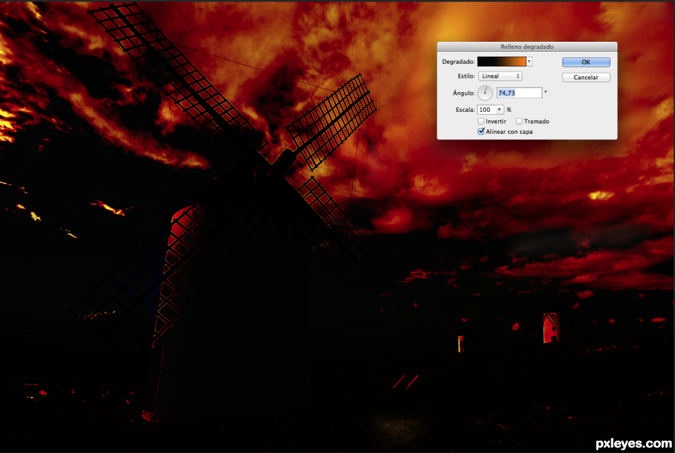 Creation of The giants of the Mancha: Step 2