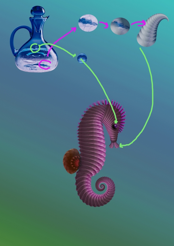 Creation of Sea Horses: Step 8