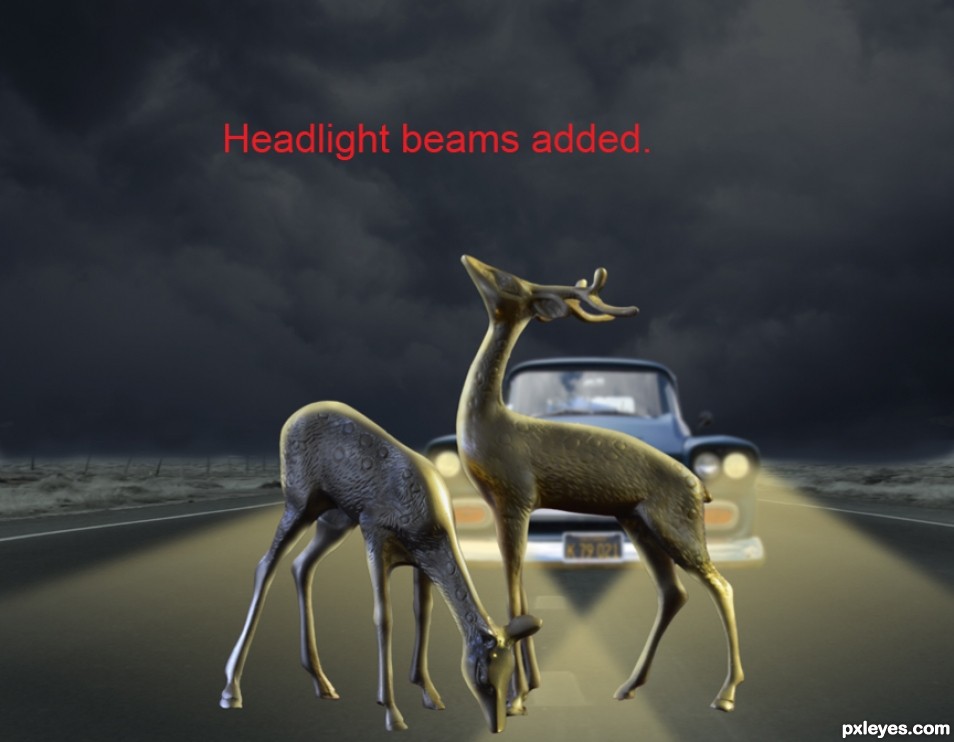 Creation of Deer in the headlights: Step 6