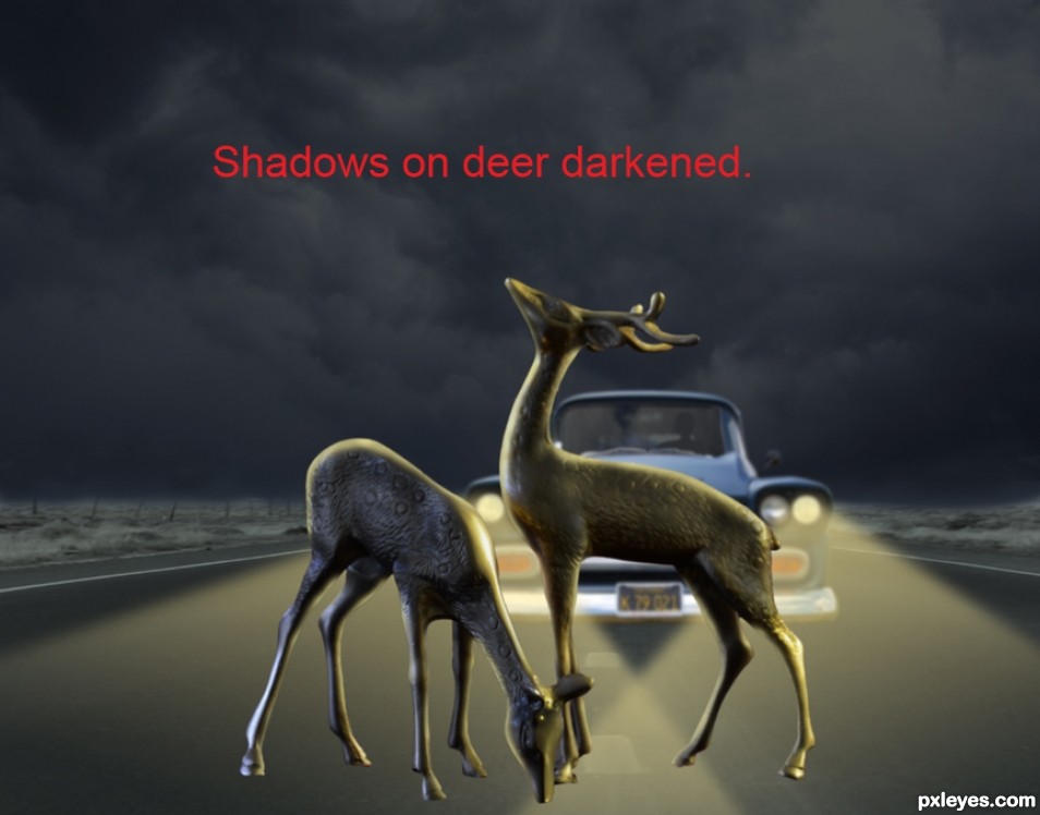 Creation of Deer in the headlights: Step 7