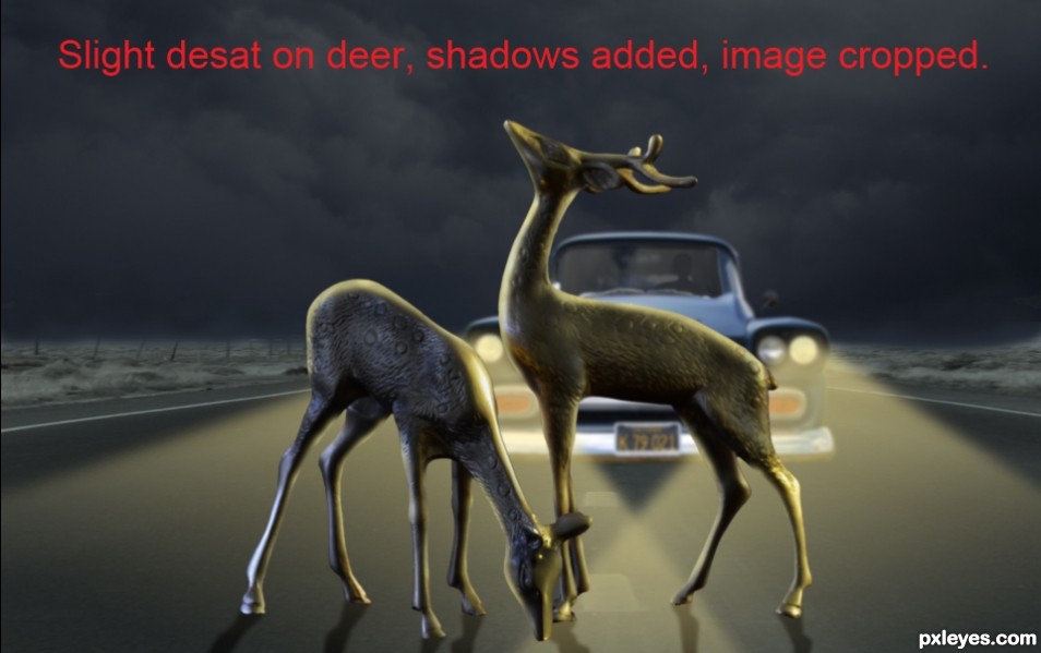 Creation of Deer in the headlights: Step 8
