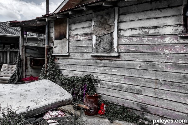 the back of an old house