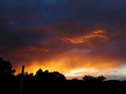 partial rain at sunset