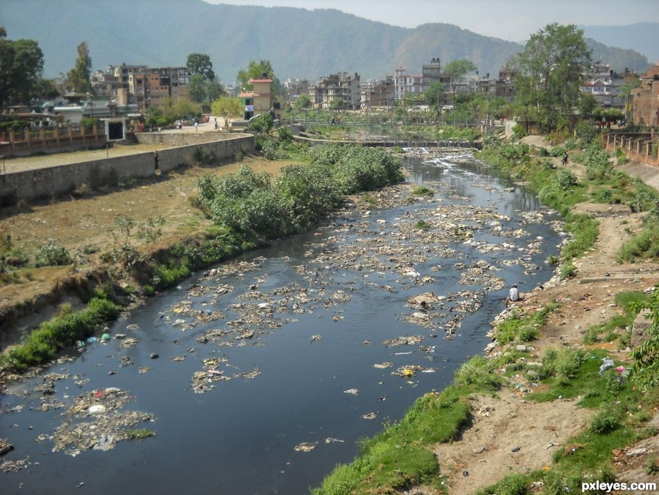 Bagmati river in Kathmandu