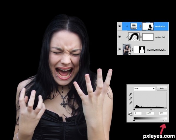 Creation of extreme face stretch: Step 4