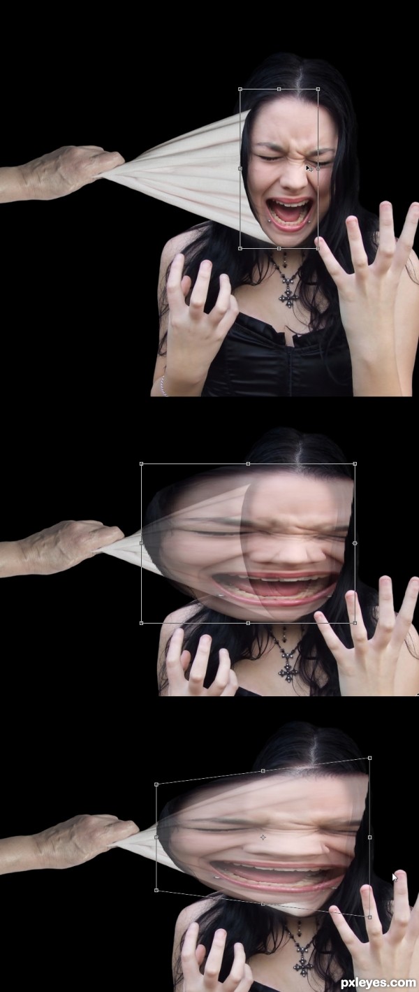 Creation of extreme face stretch: Step 8
