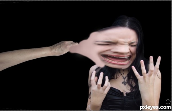 Creation of extreme face stretch: Step 9
