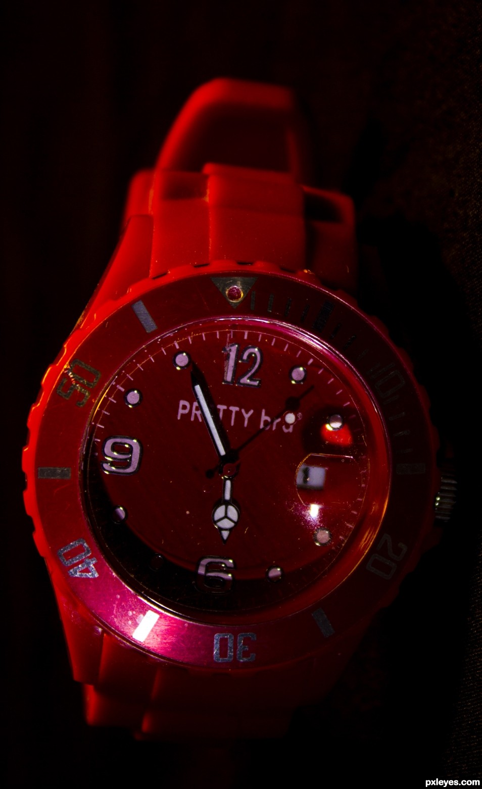 Red wristwatch