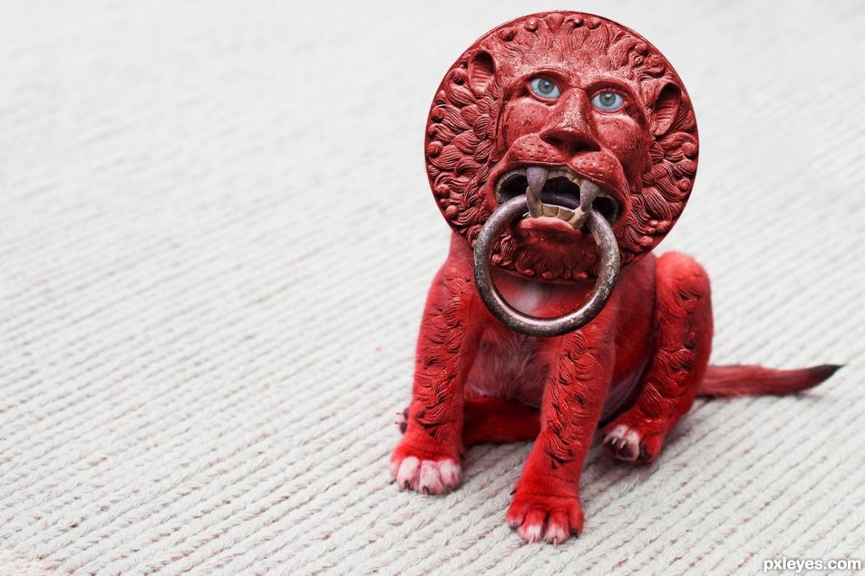 Cinnabar Lion Pup Knocker