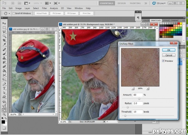 Creation of Old Soldier: Step 2