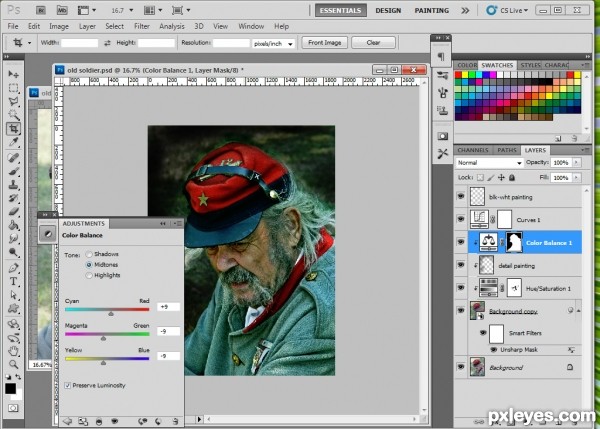 Creation of Old Soldier: Step 6
