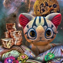 SlicedBreadChocolateChipCookieandStuffedKittenScape