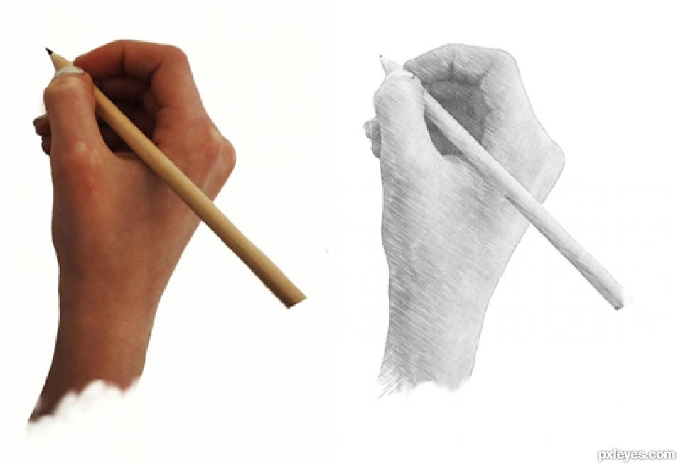 Creation of Drawing hands: Step 6