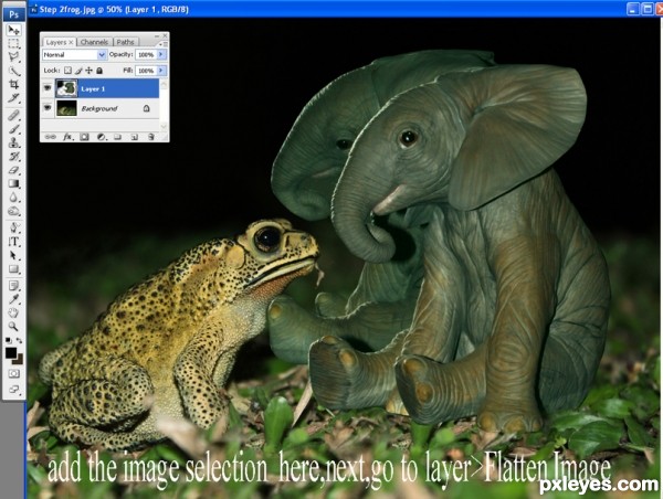 Creation of Just showing some love: Step 3