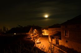 Night street in the village
