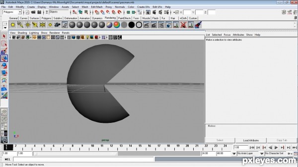 Creation of 3D Emerging Pacman: Step 1