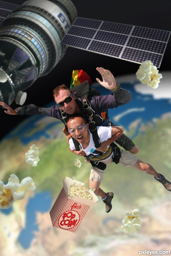 Satellite Jumping (bad idea!) photoshop picture)