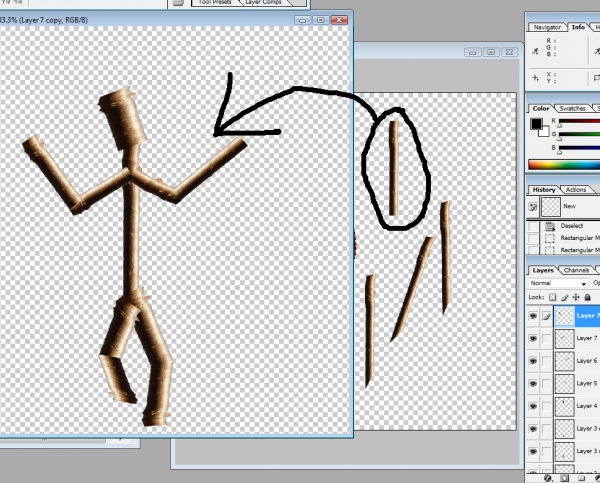 Creation of Tree Twig Dancers: Step 5