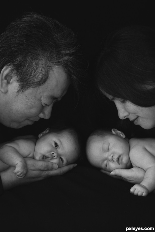 new parents of twins photoshop picture